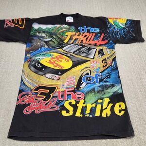 Vintage Dale Earnhardt Sr Shirt Men Medium Bass Pro AOP Nascar Fishing 90s USA
